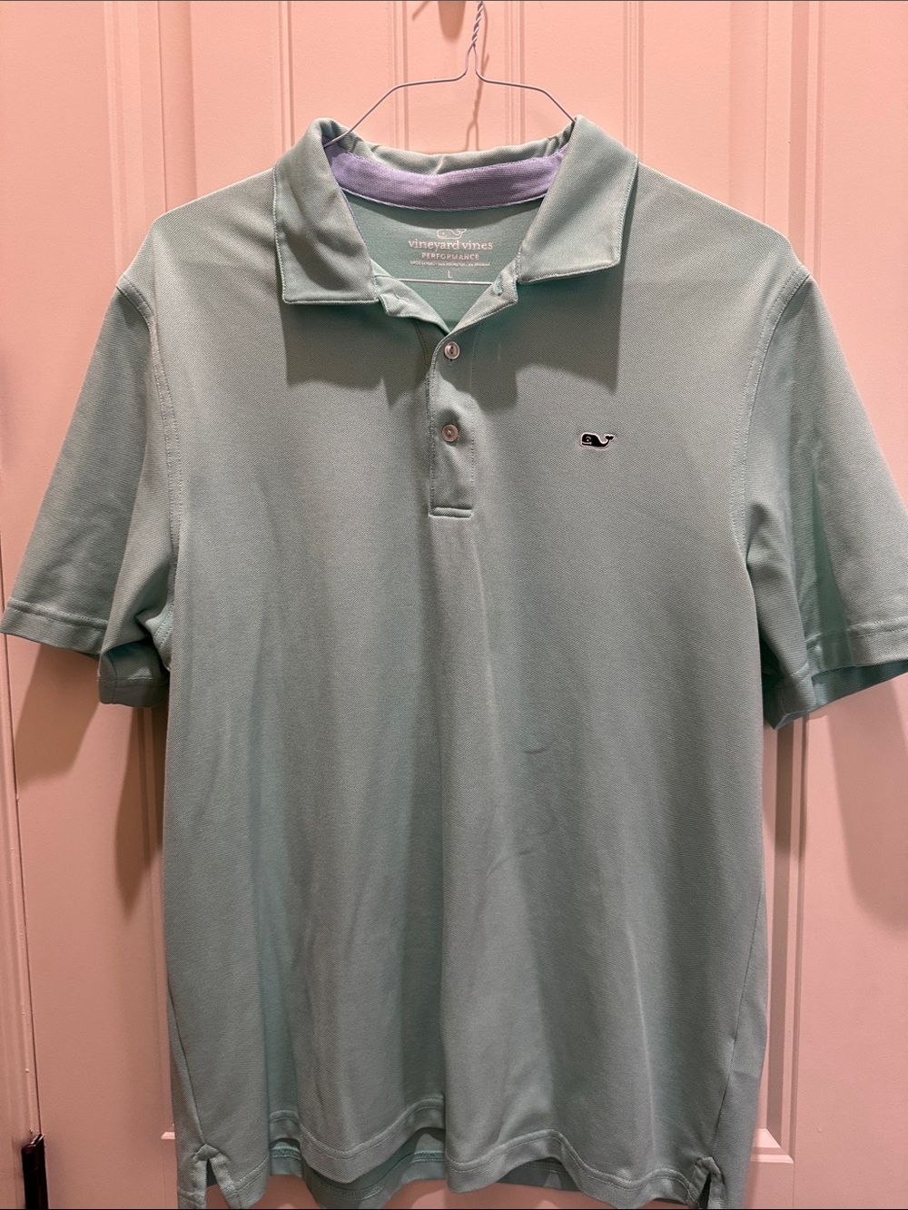 Vineyard Vines Men's Seafoam Polo with Whale Logo
